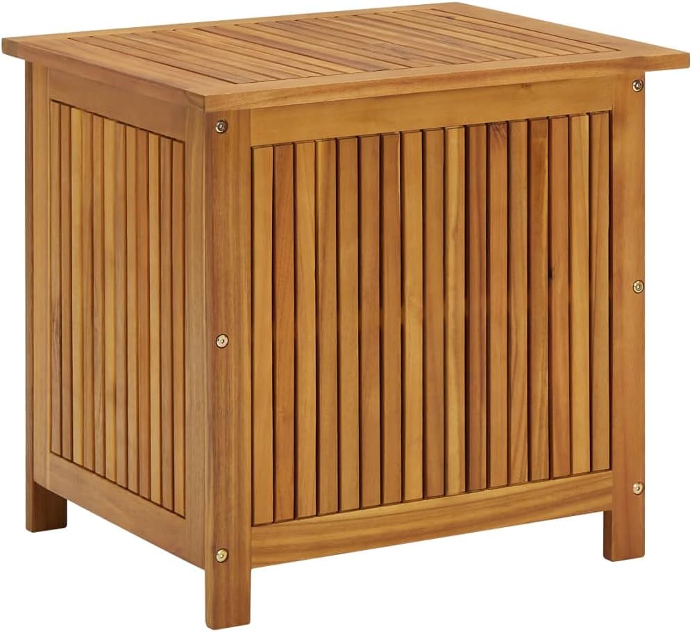 Solid Wood Outdoor Storage Bench,Solid Acacia Wood Garden Deck Box Patio Storage Box with Liftable Top Outdoor Wooden Storage Container for Patio,Backyard,Poolside, 23.6'x19.7'x22.8'
