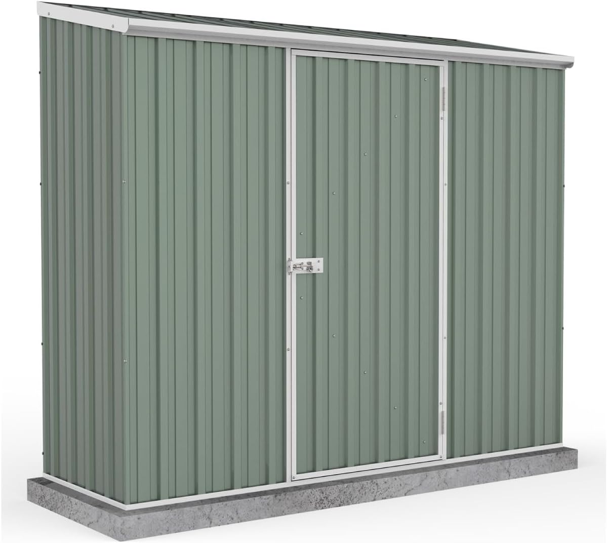 ABSCO 7' x 3' Space Saver Shed, Aluminum and Steel Utility Tool Shed, Outdoor Storage for Backyard, Lawn Patio, Bikes, Pale Eucalypt Metal Shed