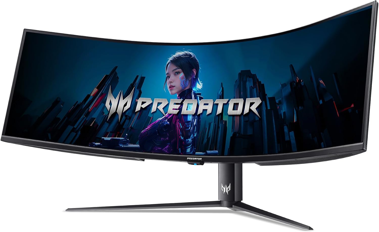 acer Predator Z57 | 57' DUHD 7680 x 2160 Mini LED 1000R Curved Gaming Monitor | AMD FreeSync Premium | 120Hz | 1ms | VESA DisplayHDR 1000| DCI-P3 98% | KVM Switch | USB Type-C, DP 1.4 & 2 x HDMI 2.1
