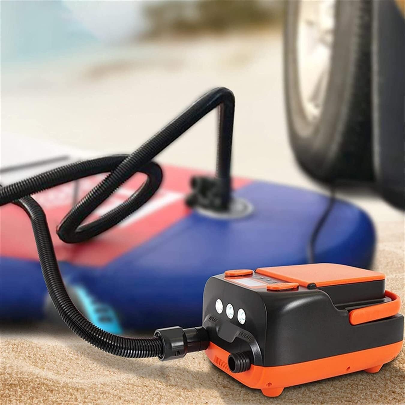 Paddle Board Air Pump,Rechargeable LCD Electric Air Pump,6000mah Rechargeable AC 110V/ DC 12V Powered High Pressure SUP Air Inflator/Deflator for Air Mattresses