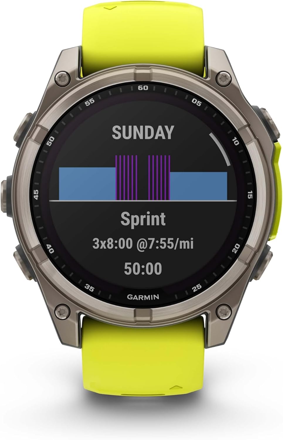Garmin Fenix 8 – 47 mm Multisport GPS Smartwatch, Solar, Sapphire, Titanium with Amp Yellow/Graphite Silicone, Built-in LED Flashlight, Voice Control Black Earbuds Bundle