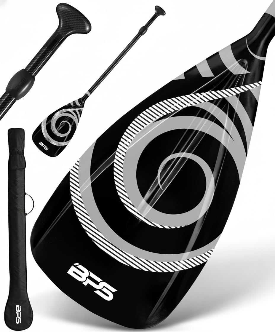 BPS New Zealand 2-Piece Adjustable Stand-up Paddle Board Paddle, Carbon Fiber or Fiberglass Shaft Comes with Carrying Paddle Bag