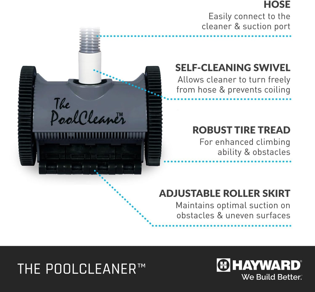 Hayward W3PVS20GST Poolvergnuegen Suction Pool Cleaner for In-Ground Pools up to 16 x 32 ft. (Automatic Pool Vacuum), Gray