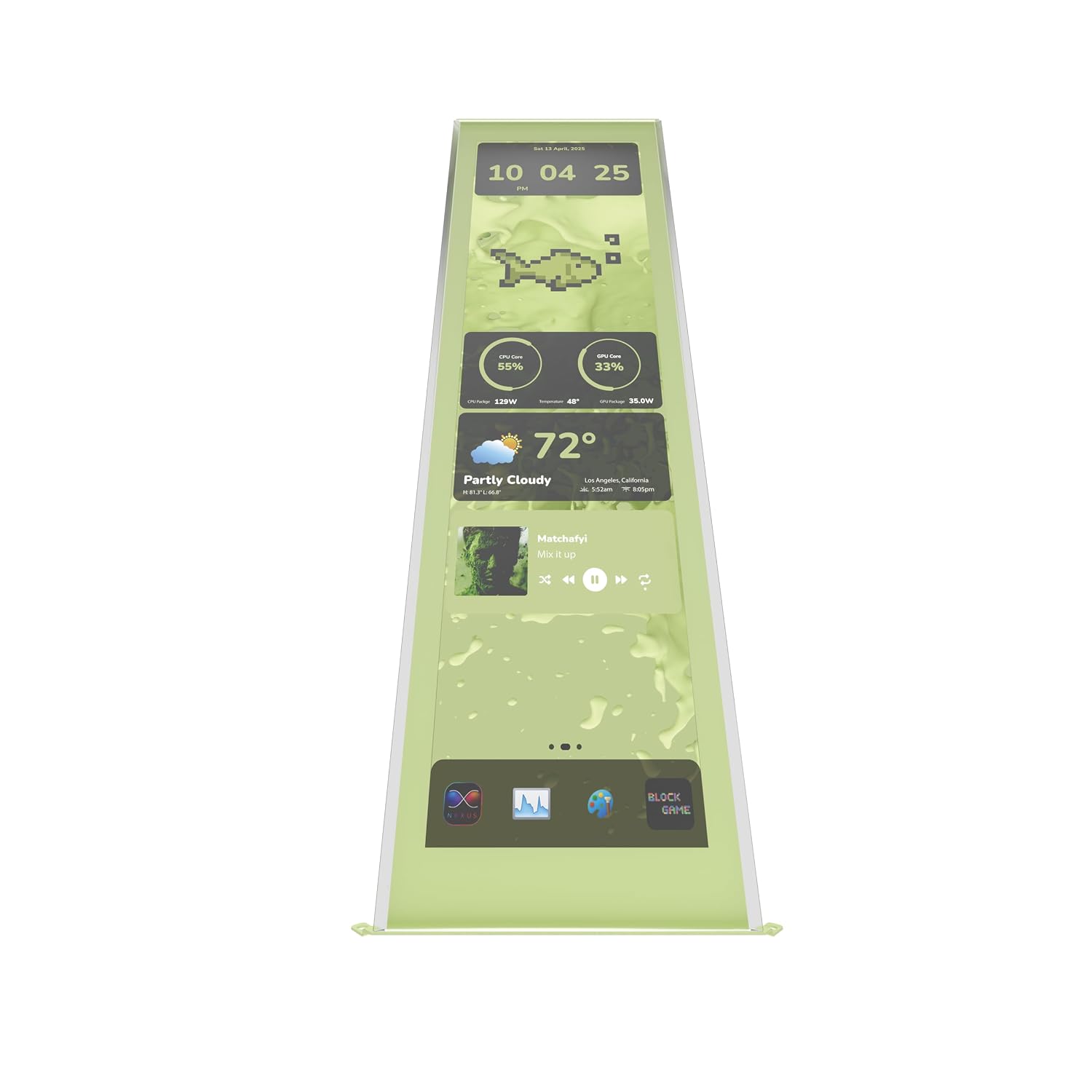Hyte Y70 Touch Infinite Display Upgrade Screen Kit for PC Case - 14.9' IPS Display - 2.5K Resolution - 60Hz - 10-Point Touch - Matcha Milk (Green)