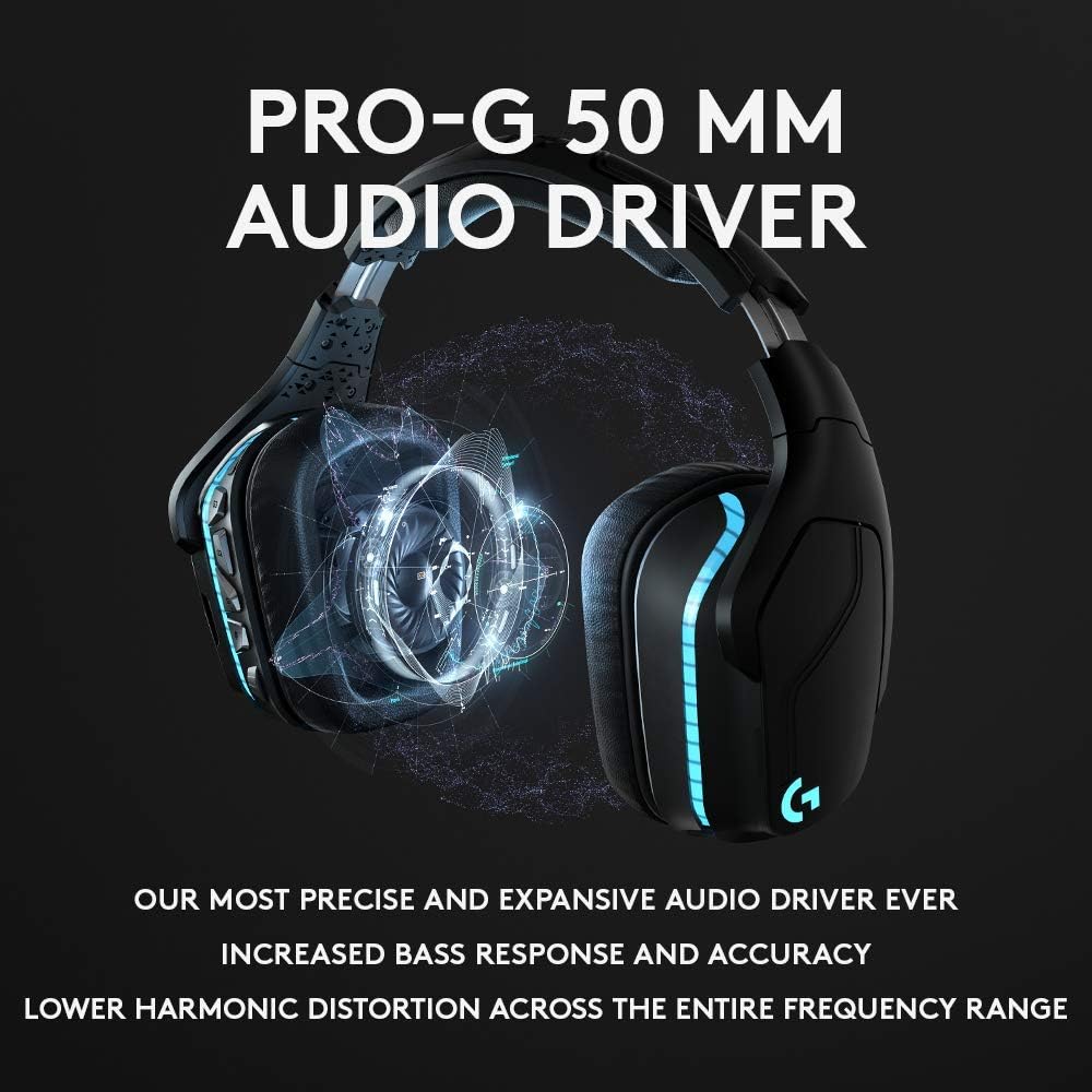 Logitech G G935 Over Ear Wireless Headset, Black & Logitech G903 16K Sensor 11-Button Wireless Mouse, Black