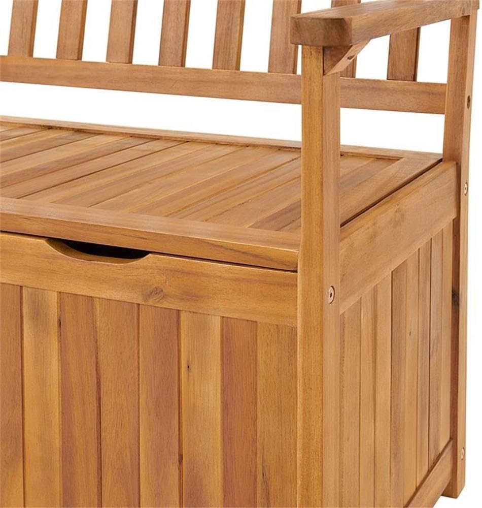 Londonderry 47 in. W Acacia Wood Outdoor Storage Bench, Store Blankets, Cushions, 100% Weather Resistant Wood, Perfect for Modern Garden Setting, Outdoor Furniture, Patio Bench, Garden
