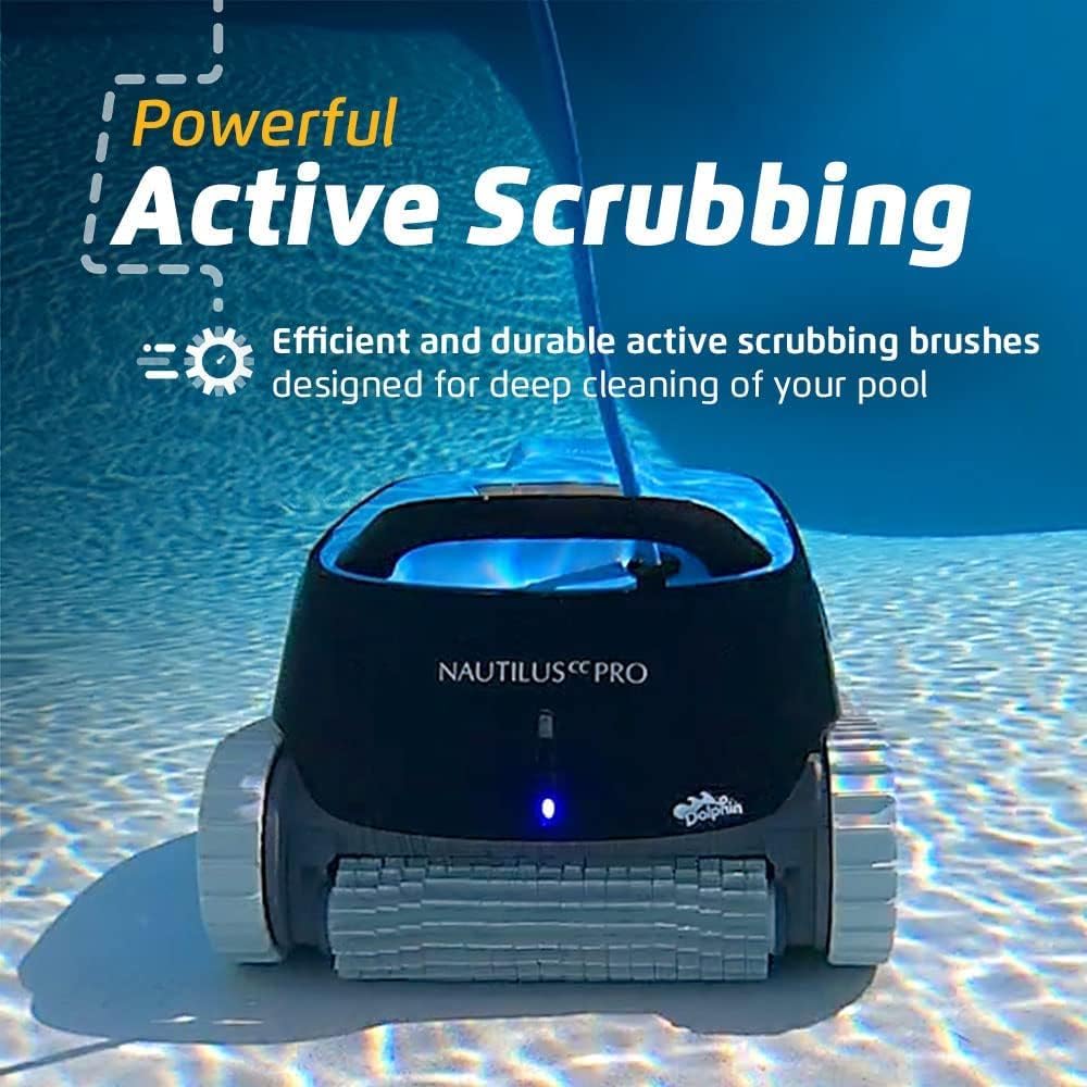 Dolphin Nautilus CC Pro Wi-Fi Automatic Robotic Pool Vacuum Cleaner Includes Caddy for Easy to Transport and Store, Ideal for In-Ground Pools up to 50 FT in Length