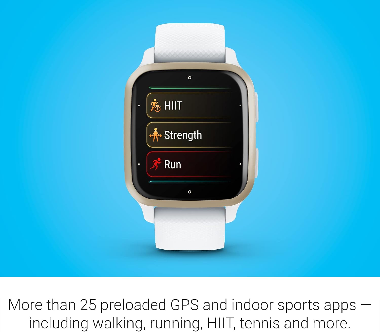 Garmin Venu® Sq 2 GPS Smartwatch, All-Day Health Monitoring, Long-Lasting Battery Life, AMOLED Display, Cream Gold and White (Renewed)