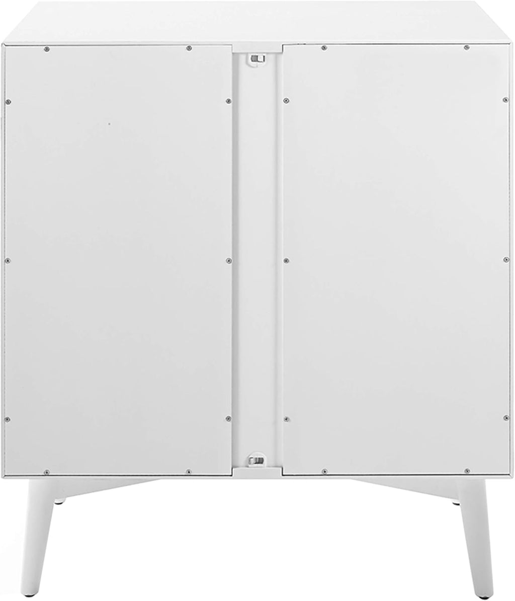 Crosley Furniture Landon Bar Cabinet with Storage Shelves and Wine Rack, White