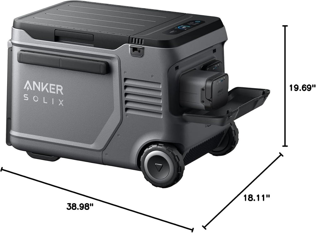 Anker SOLIX EverFrost 2 40L Cooler with Extra Battery, 61 qt Car Refrigerator, Electric Cooler with 288Wh Battery, Powered by AC/DC or Solar,for Outdoor Camping, Travel, and Fishing, Fits in Trucks
