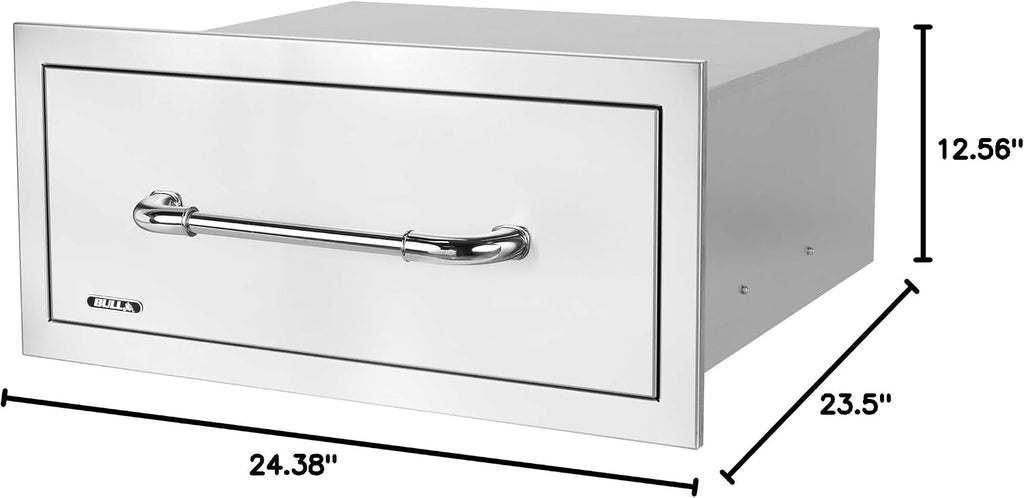 Bull Outdoor Products Premium Components for Outdoor Kitchen BBQ Island Large Single Drawer with Reveal