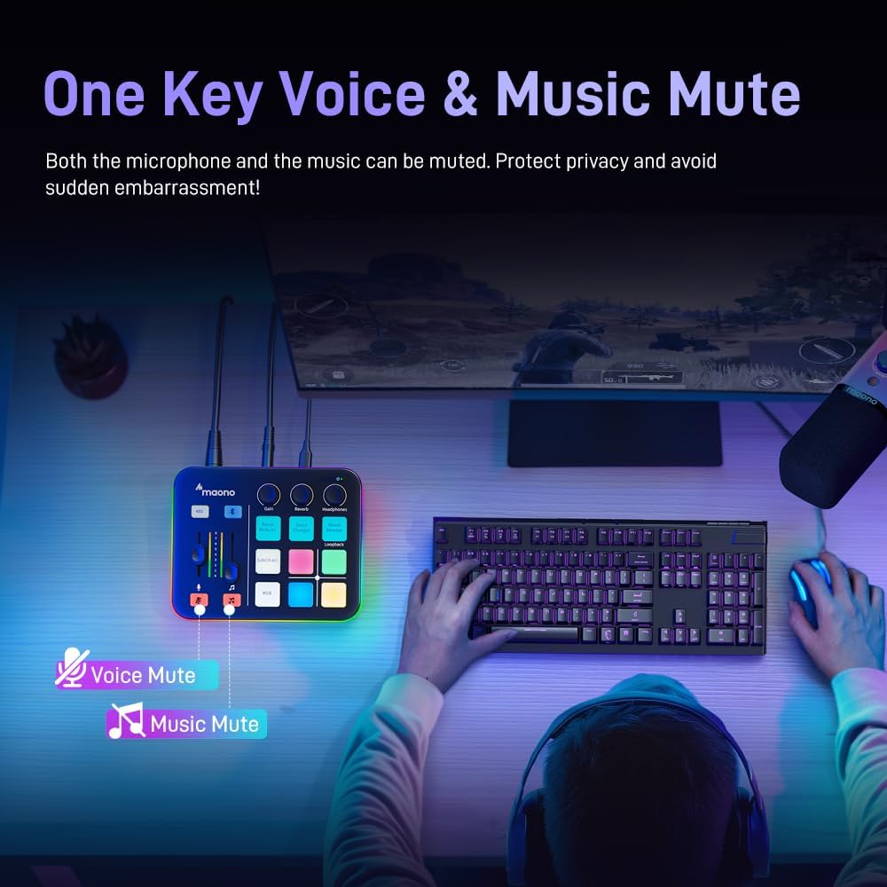 MAONO Gaming Streaming Equipment Bundle(PD200+G1 NEO+BA92+XLR-180)