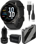 Garmin Venu 4 AMOLED 45mm Advanced Health & Fitness GPS Smartwatch, Bright & Colorful Display, Flashlight, Up to 12 Days, Slate & Black Silicone Band Bundle
