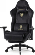 Dowinx Big and Tall Gaming Chair with Suede Fabric Breathable, Game Chairs for Adults with Oversized Thick Seat for 440lbs, Ergonomic Gamer Chair for Streaming & Long Gaming Sessions, Matte Black