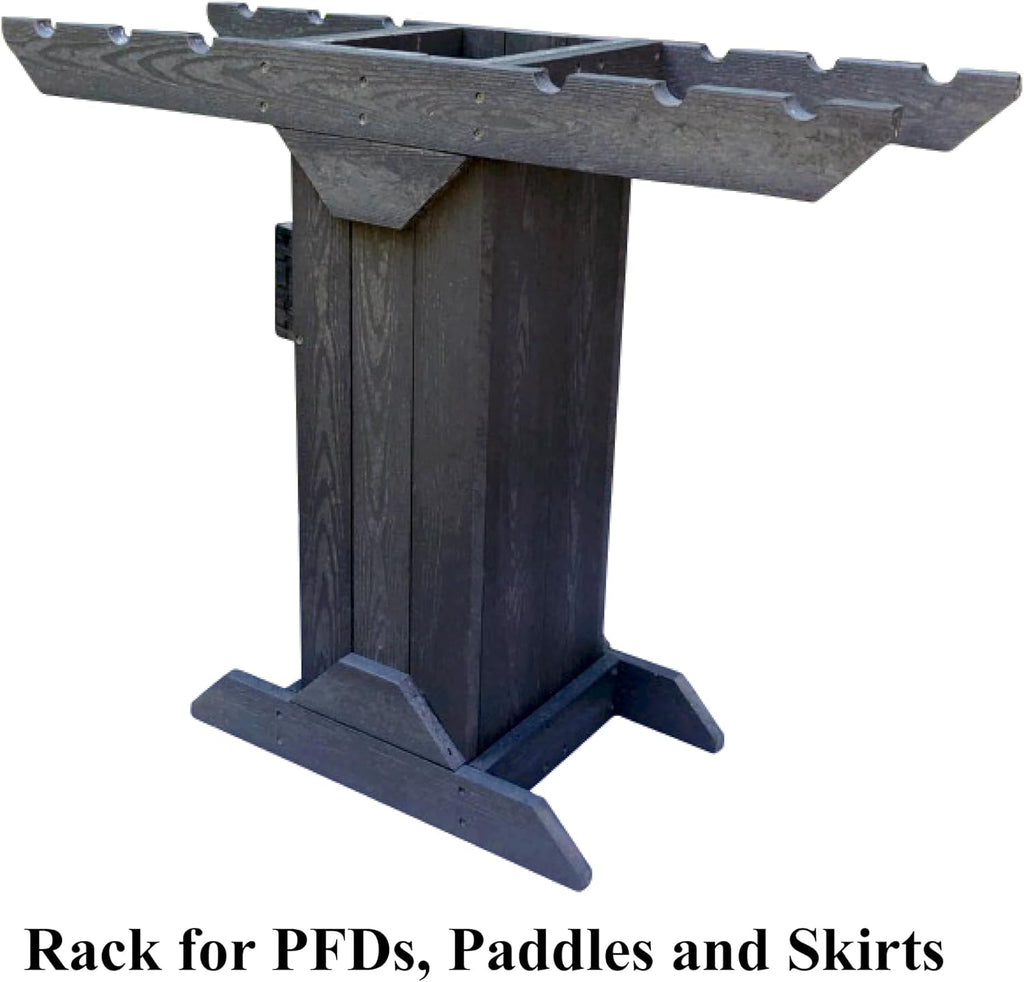 Recycled Poly PFD and Paddle Storage Rack - Freestanding - For Garage, Boat House or Dock - Kayak, SUP and Canoe Accessories – Indoor or Outdoor Storage