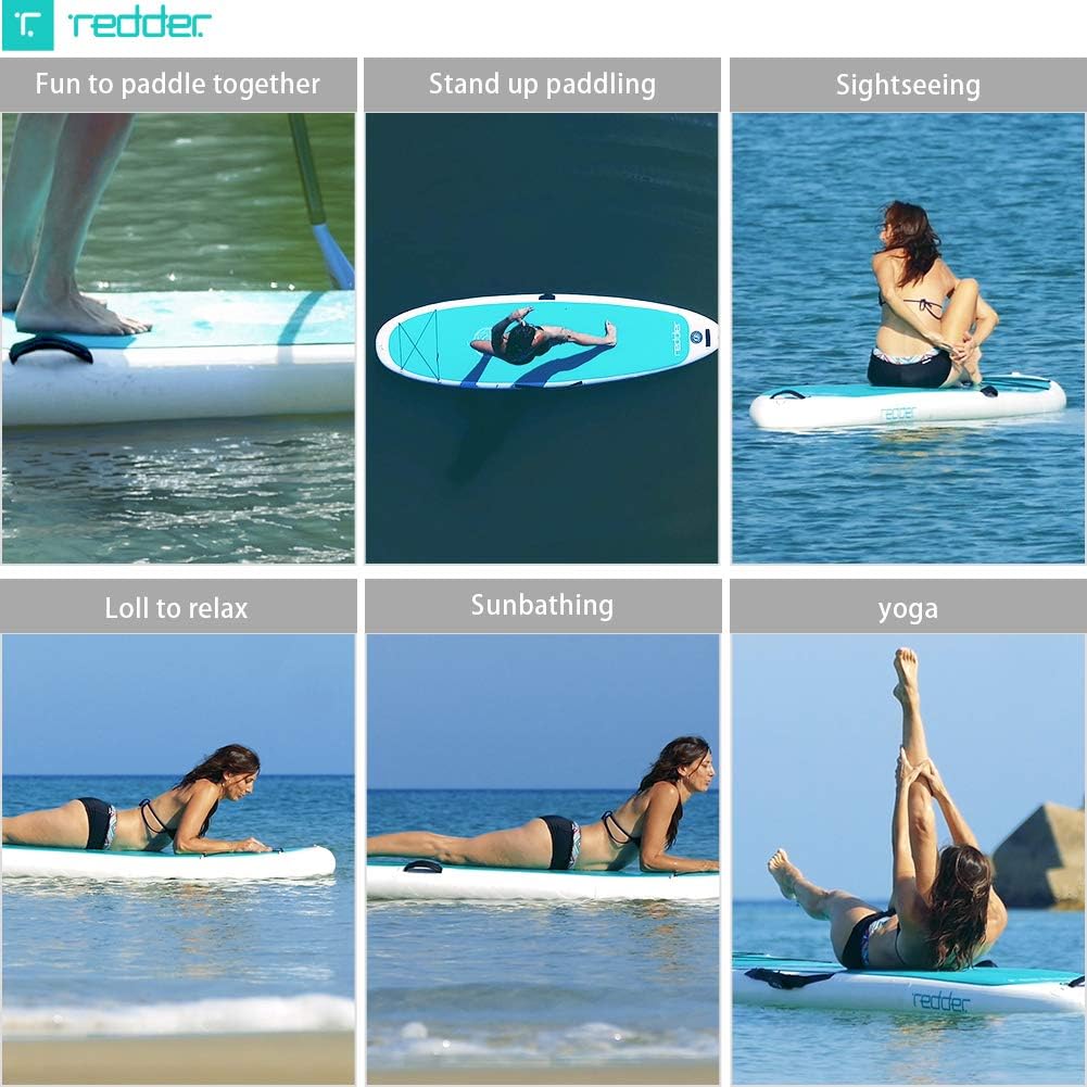 redder Stand Up Paddle Board Inflatable SUP Board for Kids and Adult Stand Up Paddling Board with Leash, Paddle, Backpack, Pump, Repair Kit, Non-Slip Deck Kayak Surfing Fishing SUP Board