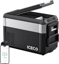 ICECO JP40 ProD 12V Refrigerator, Dual Zone Portable Fridge Freezer Powered by SECOP, Electric Cooler with Wheels,12 Volt Car Fridge with AC/DC, -4℉～68℉, Refrigerator for Car and Home Use