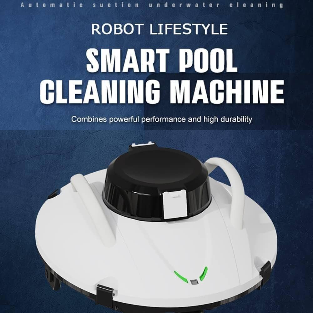 Small Inground & Above Ground Swimming Pools Cleaning Robot, Automatic Cleaning Machine Sweep Vacuum, Suction Rechargeable Battery for Floor/Walls & Waterline