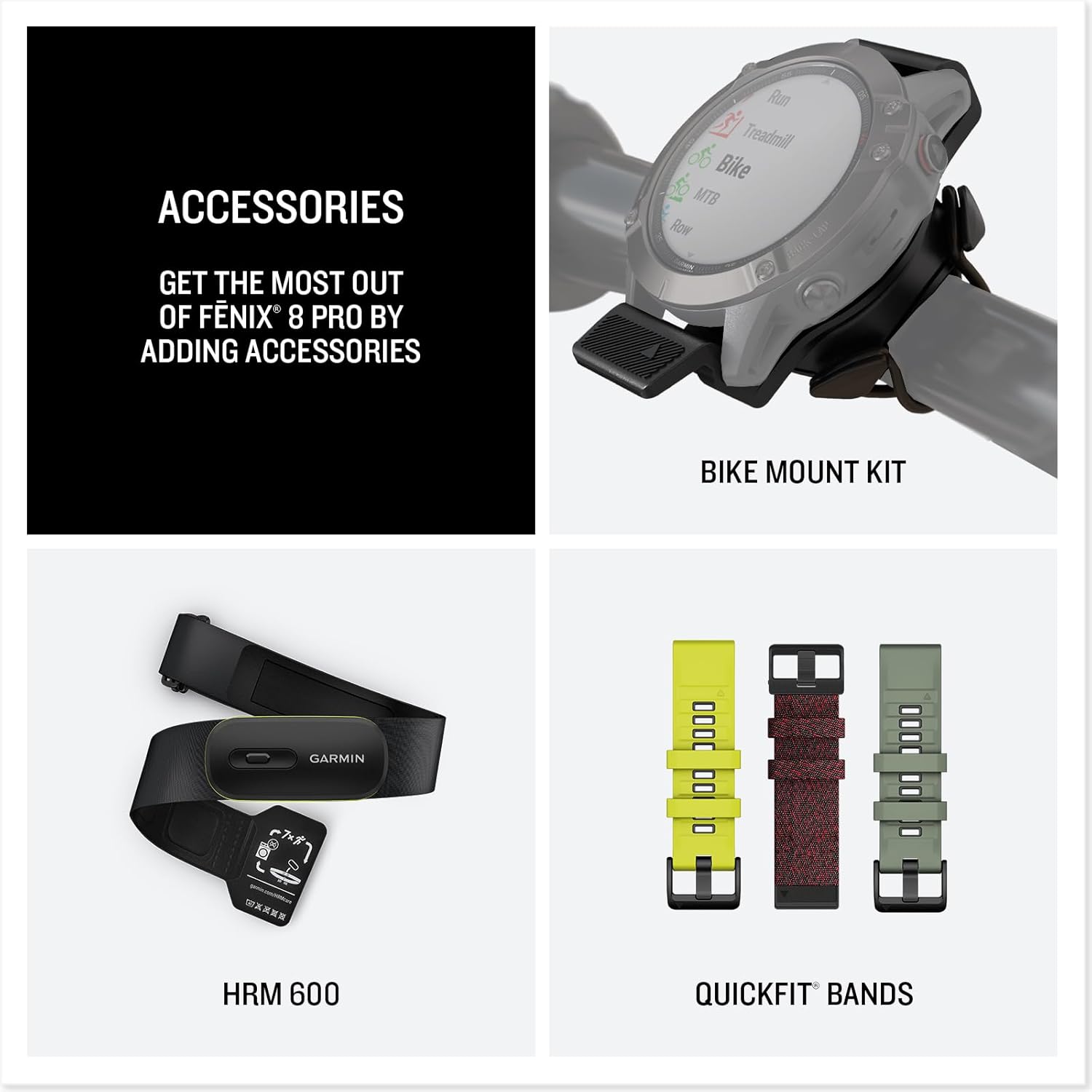 Garmin Fenix 8 Pro 47mm, AMOLED Display, inReach Technology, Premium Connected Multisport GPS Smartwatch, Sapphire, Titanium with Graphite/Black Silicone Band Bundle with Accessories