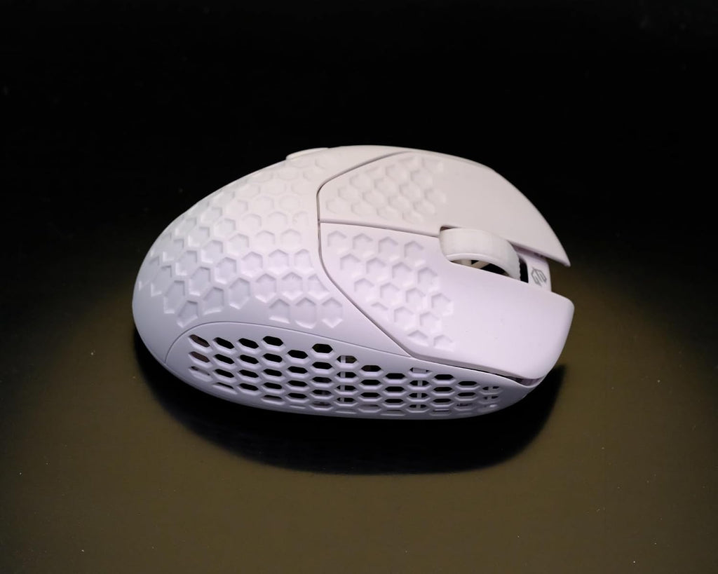 GWolves HTR Lightweight Wireless Fingertip Grip Gaming Mouse,~28Gram,8K-Report,Low Latency,PAW3395 26,000CPI,Nrf52840 CPU,6 Programmable Btns,On-Board Memory,PC/Mac and Laptop (Honeycomb, White)