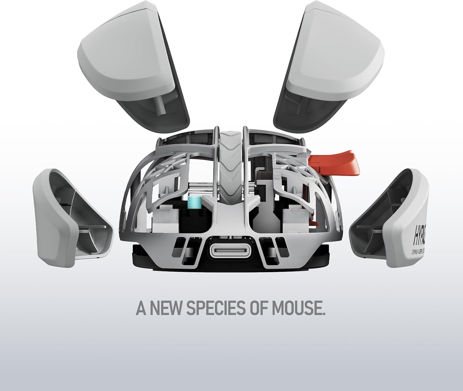 LOFREE Hypace Ultra-Lightweight Wireless Gaming Mouse, 47g, PAW3950 Sensor, 40K DPI, 8K Polling Rate, Mg Alloy Frame, Tri-Mode(Bluetooth/2.4GHz/Wired), 100Hrs Battery for PC/Mac (Crayon Grey)