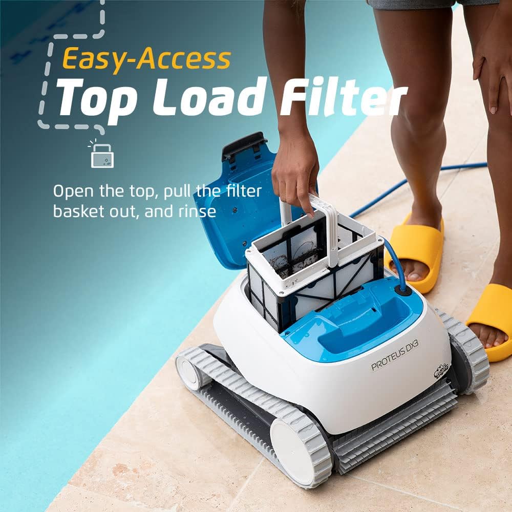 Dolphin Proteus DX3 Automatic Robotic Pool Vacuum Cleaner Includes Ultra-Fine Filters for an Ultimate Clean, Ideal for In-Ground Pool up to 33 FT in Length