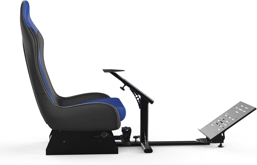 Sim Racing Cockpit with Seat | Compatible with G29 G920 G923 T248X T248 T300RS TX F458 T500RS| Easy to Install Racing Wheel Stand for PS5, Xbox, PC Gaming (Black/Blue)