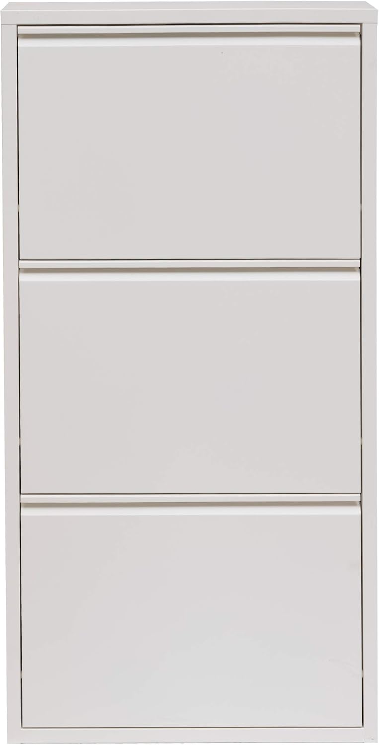 Mabel Home Modern 3 & 4 Drawer Shoe Cabinet, 3-4Tier Shoe Rack Storage Organizer, (White) (3 & 4Tier) (3 Tier)