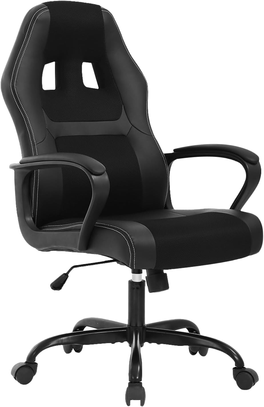 Ruesleag Computer Gaming Chair Office Ergonomic PC Chair Racing Writing Working High-Back Chair w/Lumbar Support Swivel Executive Desk Chairs for Adults,Black
