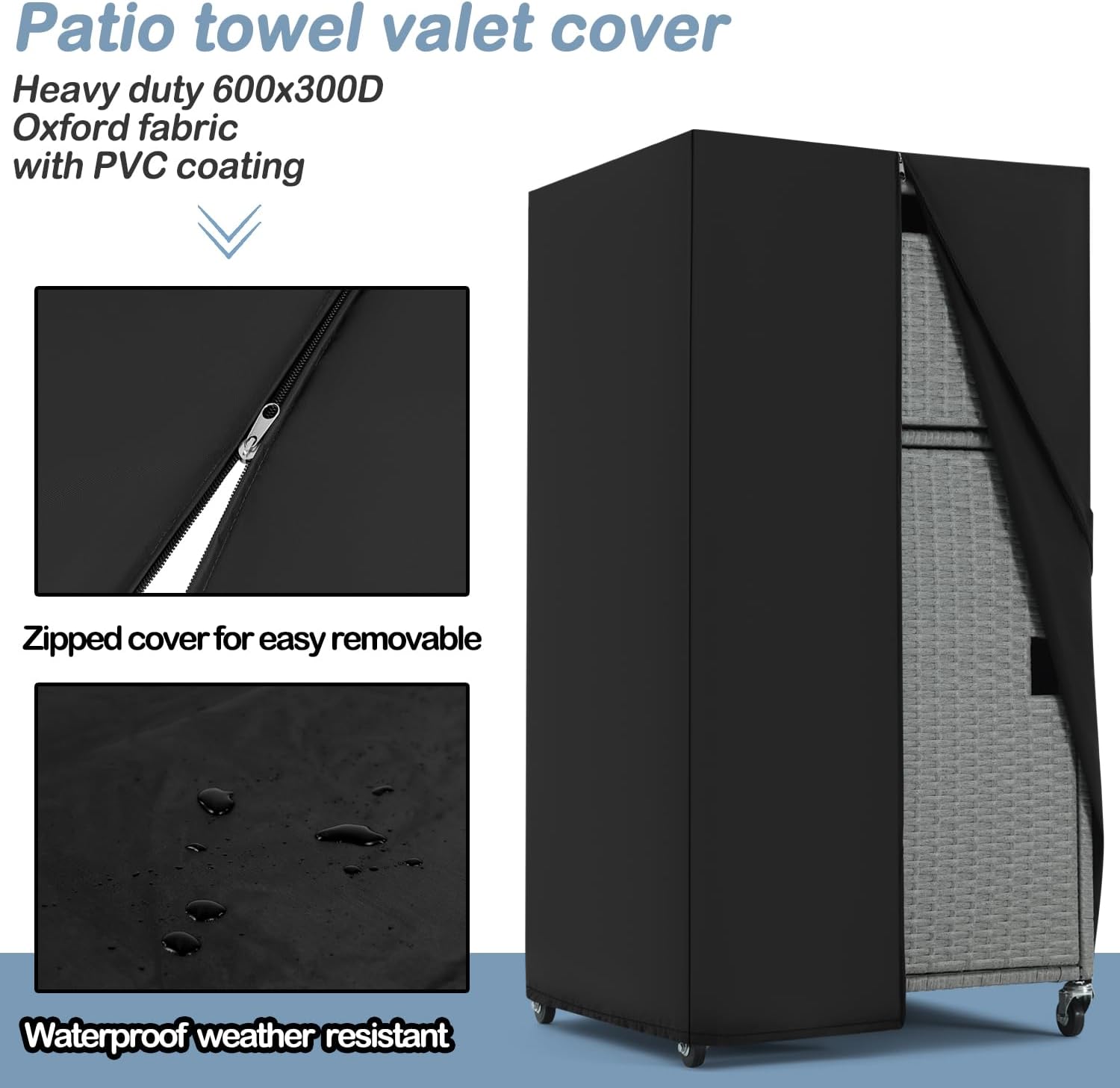 Outdoor Pool Towel Storage Cabinet Outdoor Towel Rack For Pool With Shelf & Drawer Pool Towel Holder With Rolling Wheels Hot Tub Towel Rack W/Waterproof Cover Poolside Towel Valet Caddy For Spa Grey