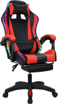 Gaming Chair with Speakers, Gamer Chair with Massage Height Adjustable, Ergonomic Office Computer Gaming Chair with Bluetooth-Compatible and RGB LED Lights for Adults Women Men