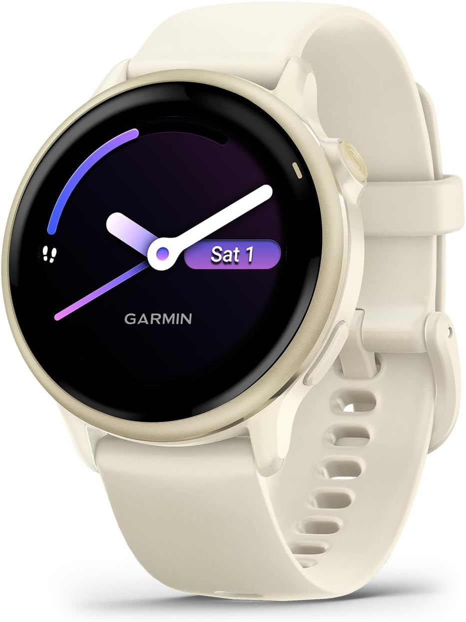 Garmin Vivoactive 6 GPS Smartwatch Lunar Gold with Bone Silicone Band, Fitness Smart-Watch with AMOLED Display, 11-Day Battery, Advanced Activity Tracking Watch Bundle for Men &Women