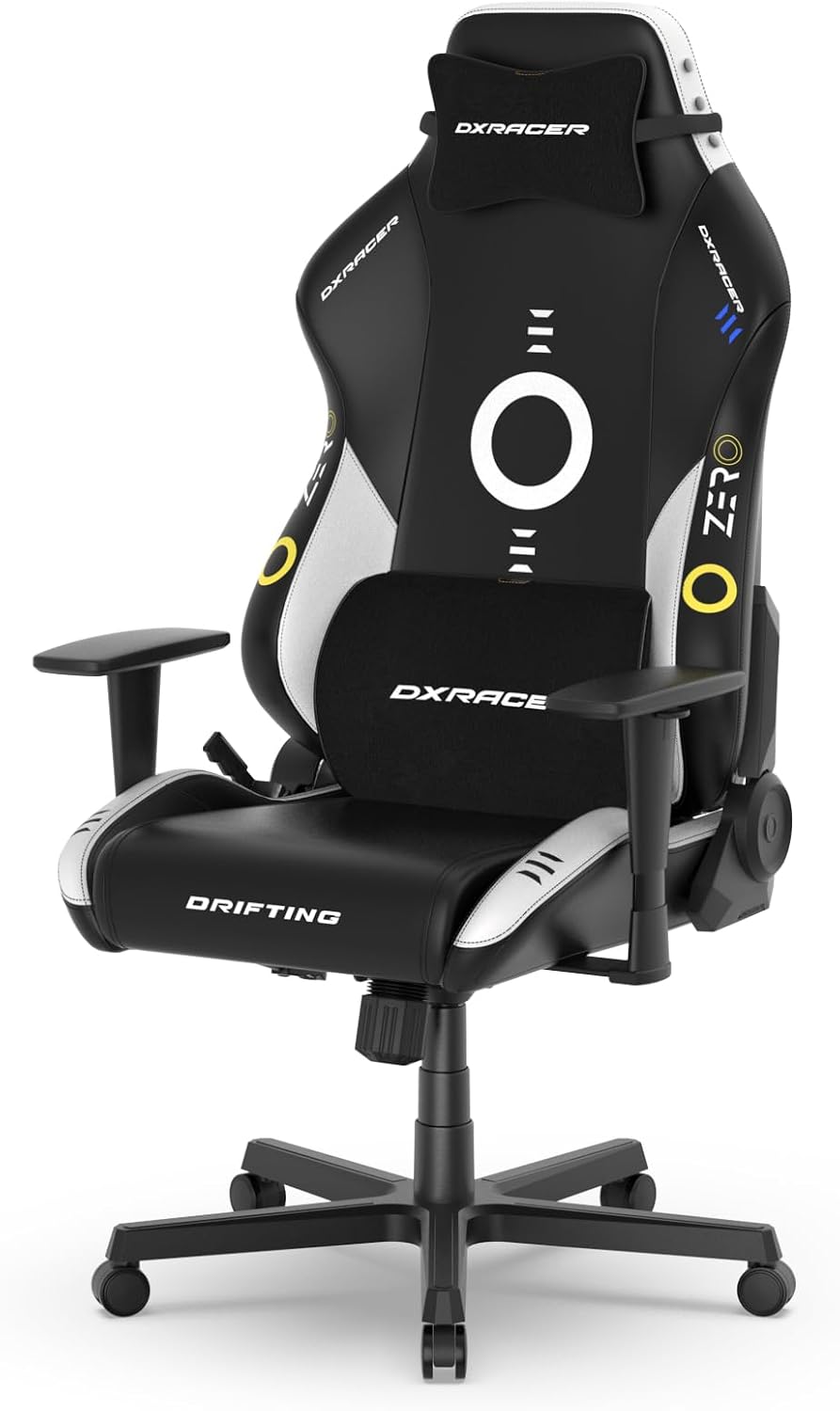 DXRacer Drifting L Ergonomic Video Gaming Chair with Lumbar Support and Headrest, Office Reclining Computer Chair for Adults (EPU Leatherette, Zero)
