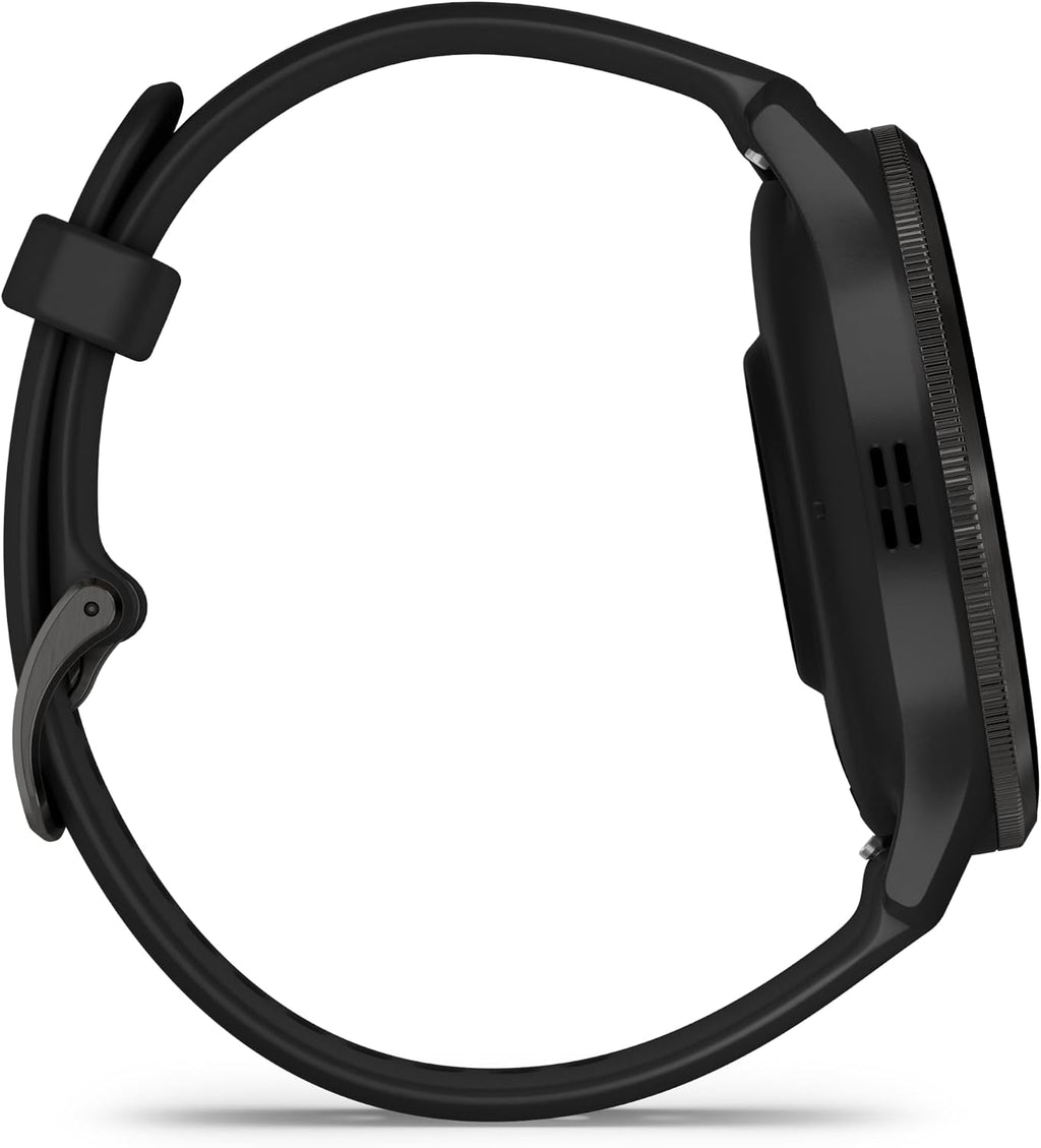 Garmin Venu 3 Advanced Fitness Health Tracker Smart Watch with Slate Stainless Steel Bezel and 45 MM Black Case and Silicone Band 1.4 Inch AMOLED Display Bundle