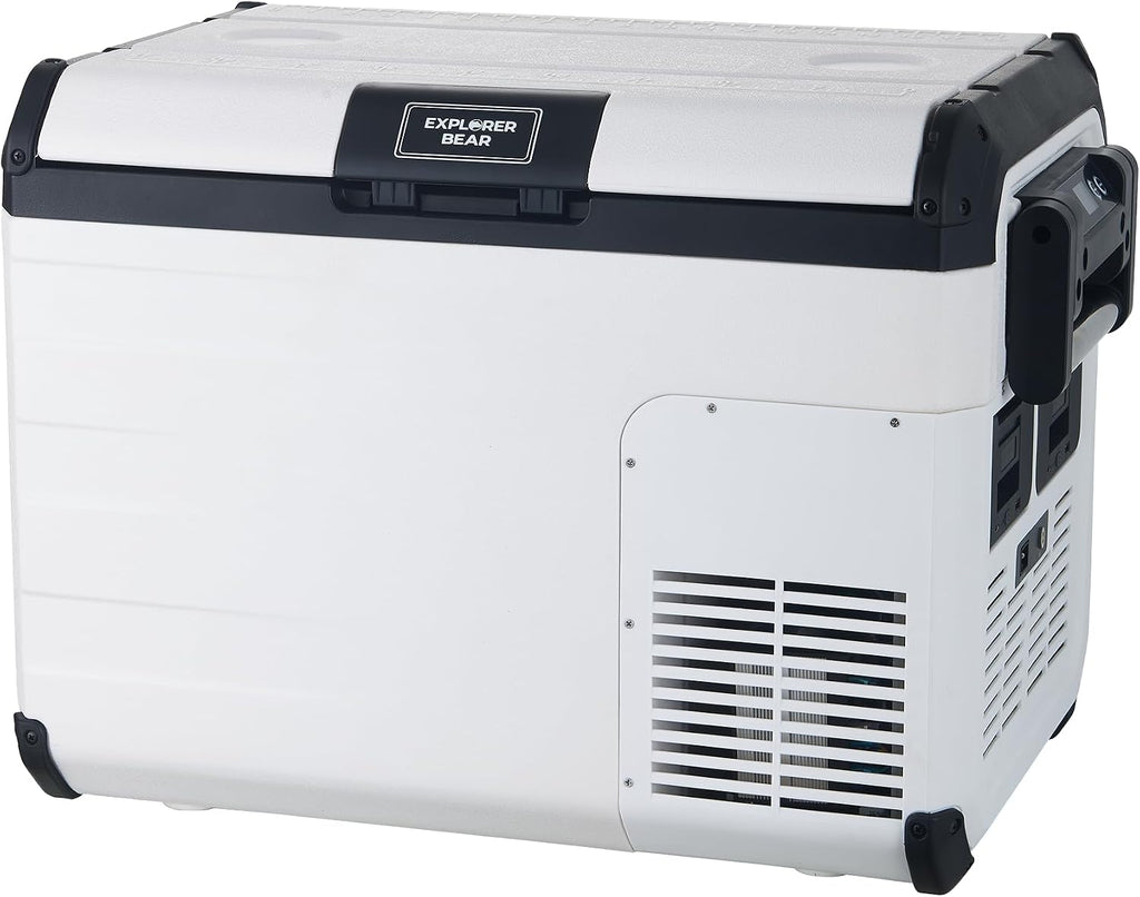 Explorer Bear Urban Series 37QT/35L 12V/24V Portable Battery Powered Electric Cooler Fridge Freezer Powered by LG Compressor (Battery Not Included)