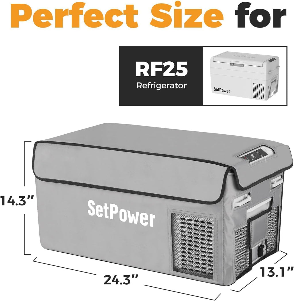 Setpower Car Refrigerator 50 Hours Backup Cooling 27 Quart 12 volt Fridge Portable Car Freezer with Cover 12V Coolers for Vehicles Electric Cooler for Car Camping Truck Van RV SUV Road Trip Travel