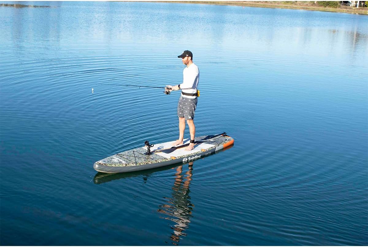 Solstice Drifter Inflatable Stand Up Paddle Board Kit | Yak Attack Accessory Mount | 11'6 x 34'' x 6'' | 350 Pound Capacity | Included Paddle Straps | Military Grade Materials, Green Camo (36116)