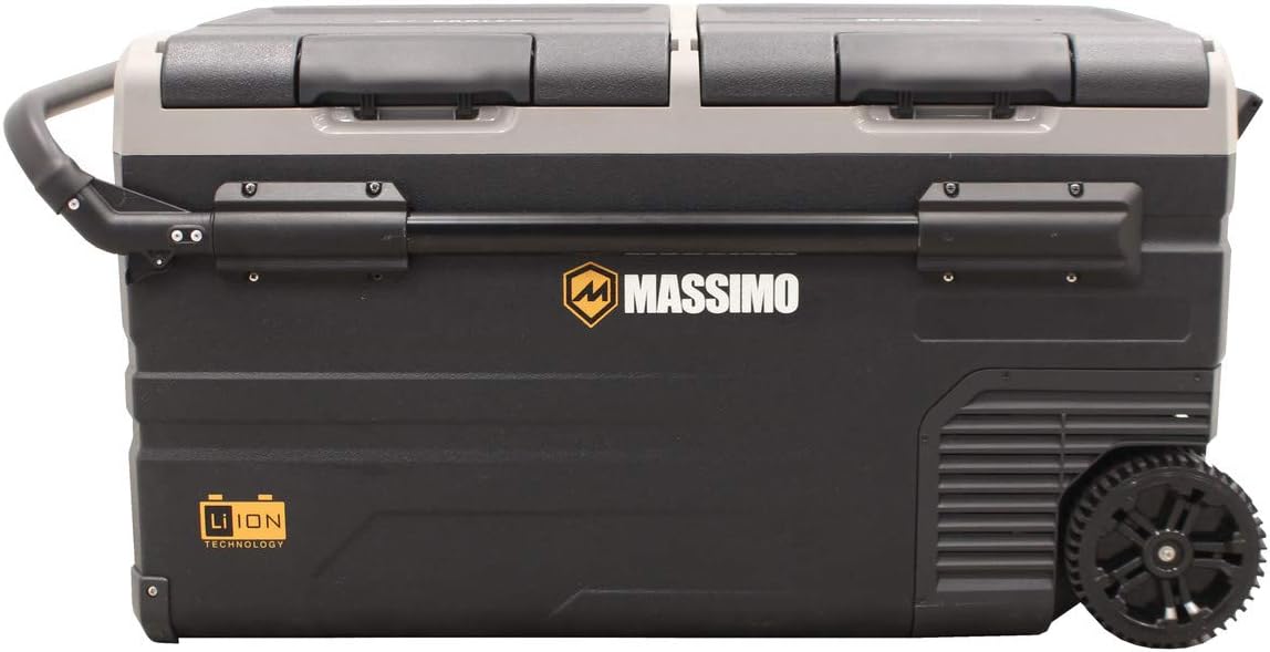 Massimo Motor E-Kooler AC/DC Travel Cooler Fridge for Vehicle RV Boat Fishing Camping, Iceless Electric, Portable Freezer Fridge APP Control (95 Liter) (Batteries Sold Separately)