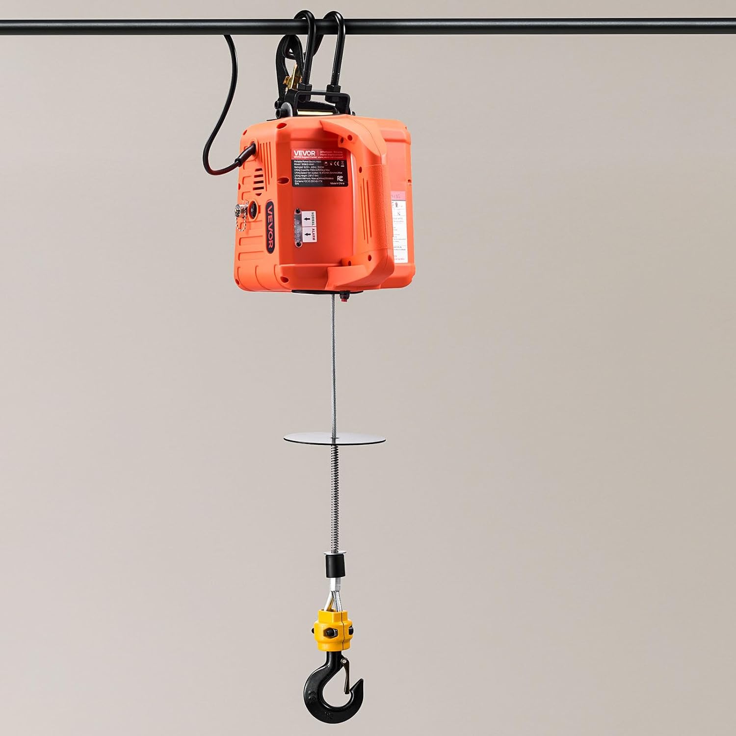 VEVOR 3-in-1 Electric Hoist Winch, 1100 lbs Capacity, 1500W Portable Electric Power Winch, 25 ft Lifting Height, 16.4 ft/min with Manual, Wired & Wireless Remote Control for Factory, Warehouss, Garage