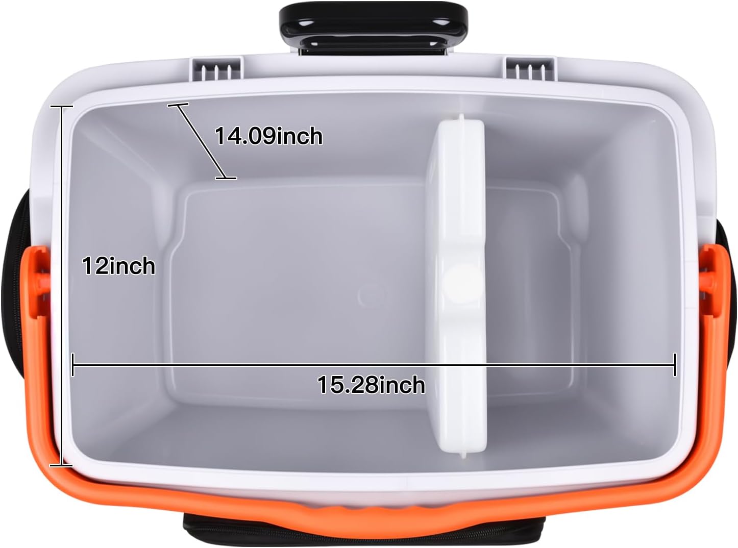 ADVWIN 32 Qt (30L) Electric Car Cooler & Warmer with Ice Pack Divider, Pockets, Removable Lid, Locking Handle, Wheels, Thermoelectric Cooler for Travel Camping Vehicles Truck Home, 12V DC & 120V AC