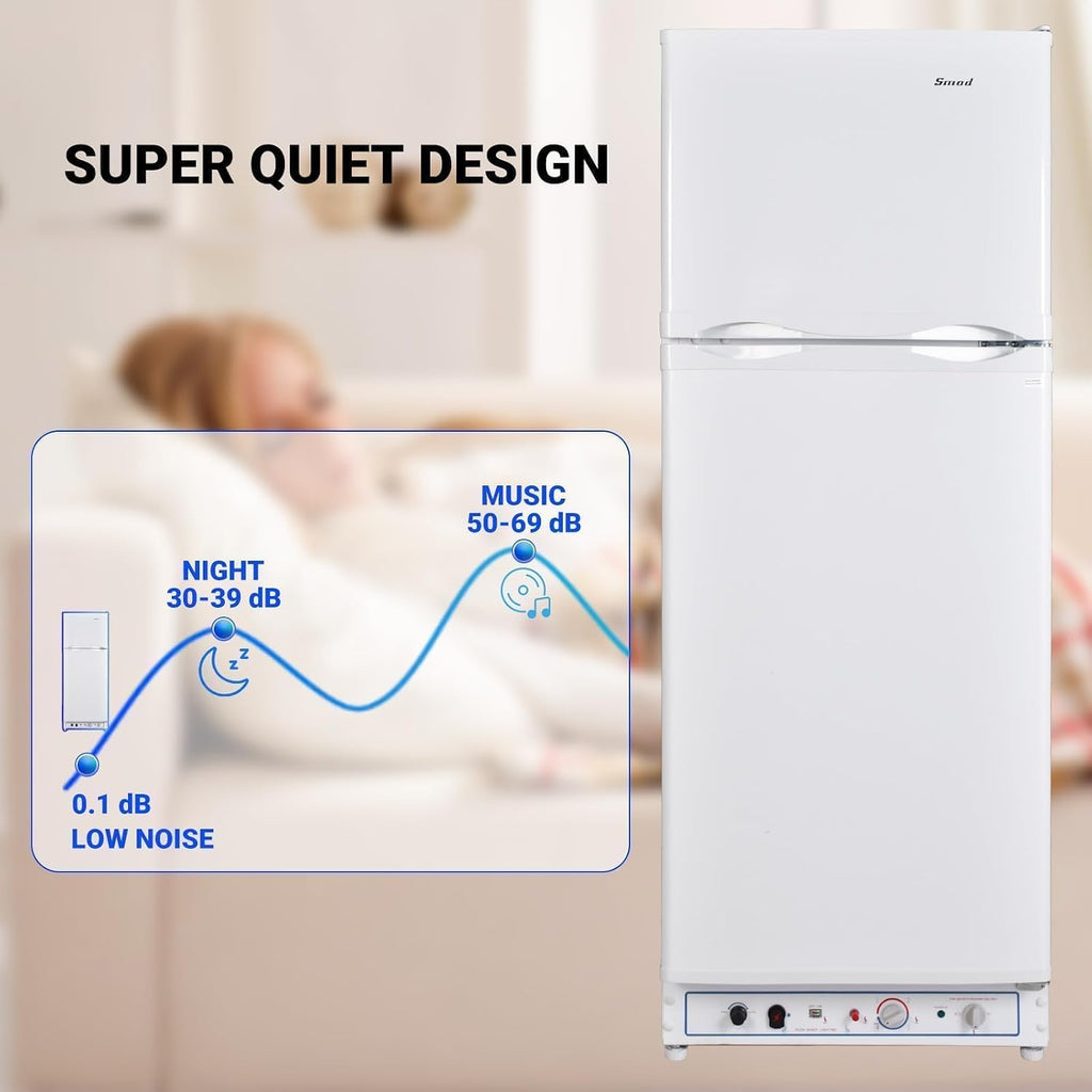 Smad Propane Refrigerator, Off Grid Propane Refrigerator with Freezer 9.3 cu.ft, 110V/Propane Fridge, Gas Fridge for Garage,RV,Food Truck,Chalets