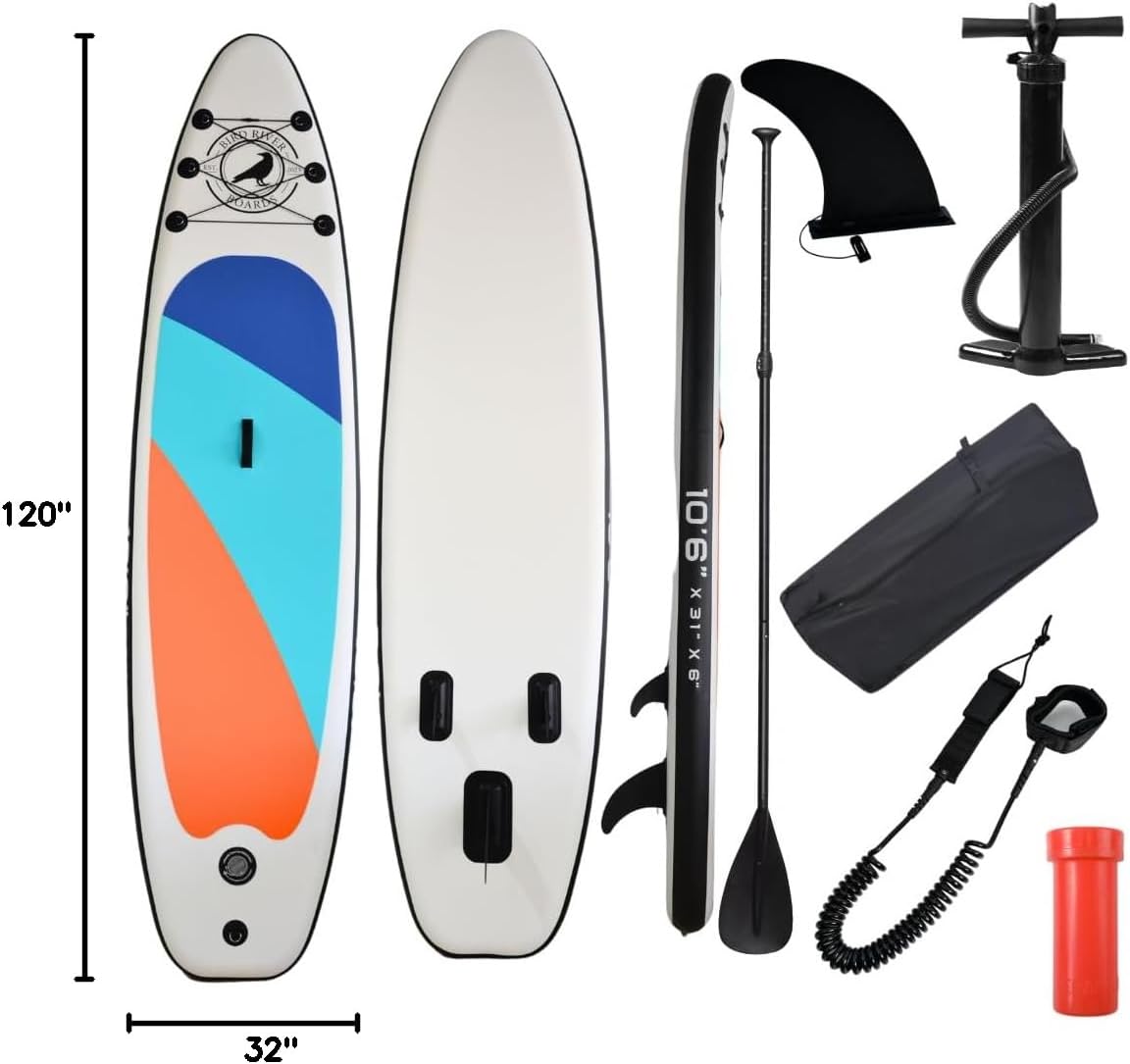 Inflatable Stand Up Paddle Board with SUP Accessories, Anti-Slip EVA Deck, 10'6'' Inflatable Paddle Boards for Adults & Youth of All Skill Levels