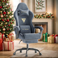 Soontrans Velvet Fabric Gaming Chair with Footrest, Comfortable Video Gamer Chair for Adult, Ergonomic Office Desk Game Computer Chairs with Massage Lumbar Cushion,Headrest