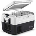 COSTWAY Portable Car Refrigerator, -14.8°F to 50°F, 37-Quart Compressor Travel Fridge with Two-way Open Door, Operating Panel, Groove Design, Compact RV Freezer and Cooler for Outdoor Use