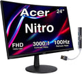 Acer Nitro ED240Q 24-Inch 1500R Curved FHD Monitor, FreeSync, 1ms Response Time, ZeroFrame Design, HDMI, VGA, VESA Mount (100mm) & Dockztorm USB Port Expander – Black (2026 Latest Model)