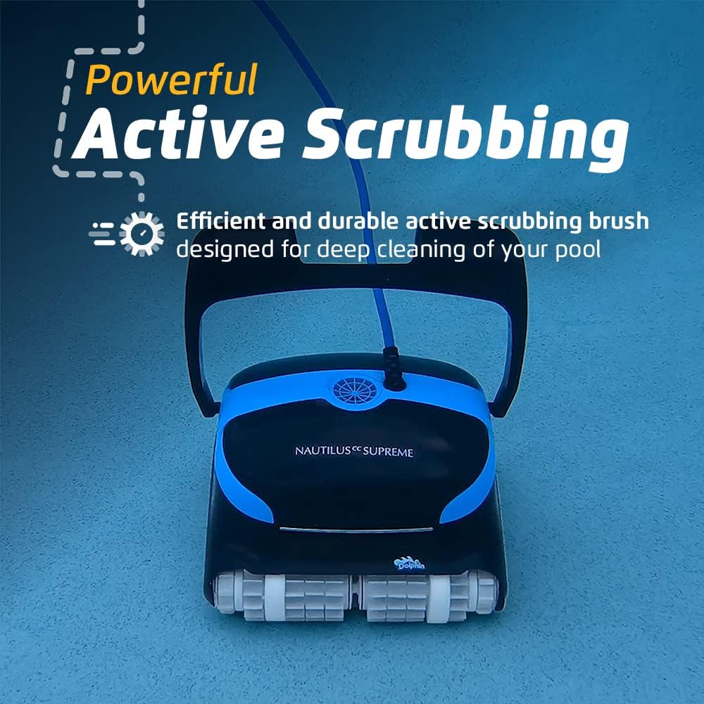 Dolphin Nautilus CC Supreme Wi-Fi Automatic Robotic Pool Vacuum Cleaner Includes Caddy and Classic Cover for Storage and Protection, Ideal for In-Ground Pools up to 50 FT