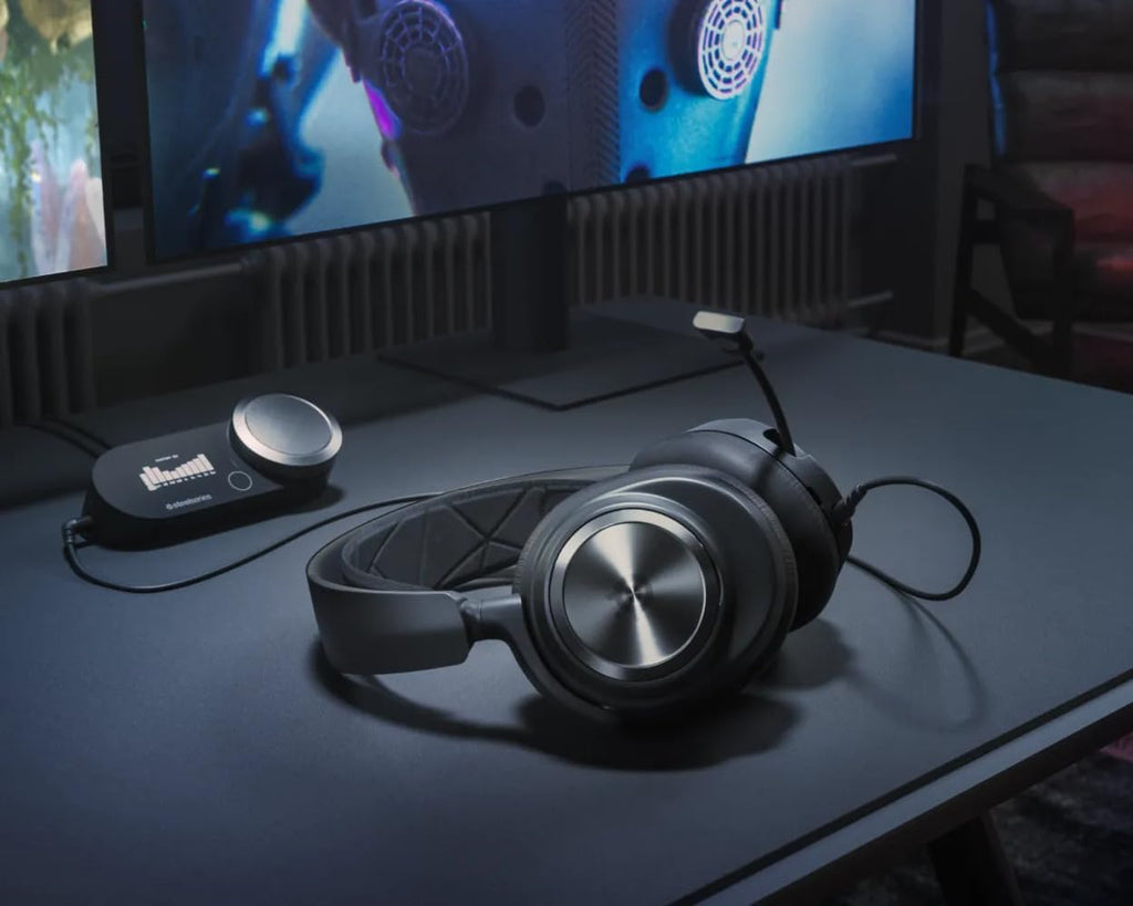 SteelSeries Arctis Nova Pro Wired Button Switch High-Fidelity Gaming Headset with AI-Powered Noise Cancelling Microphone and Multi-System Connect for Xbox, PC, PS4, and PS5