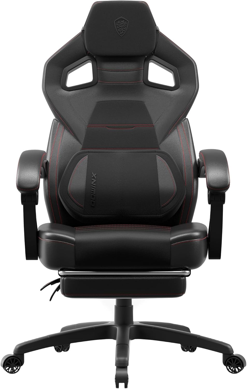 Dowinx Fabric Gaming Chair with Footrest, 350lb Big and Tall Gamer Chair, Wide Seat Ergonomic Computer Chair with Lumbar Massage Support, Wide Back Office Chair for Heavy People, Black