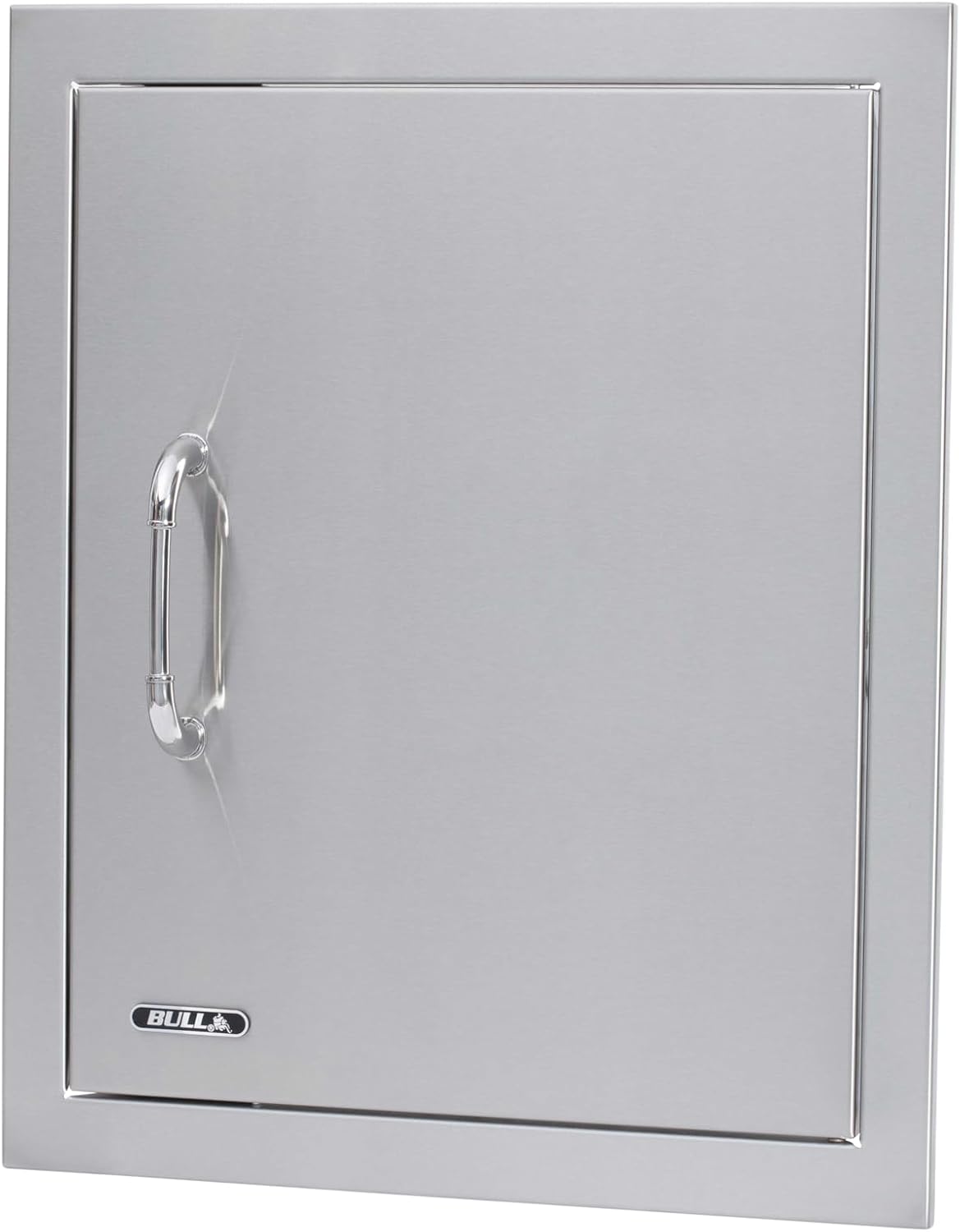 Bull Outdoor Products Premium Components for Outdoor Kitchen BBQ Island Vertical Stainless Steel Access Door with Reveal