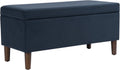 HomePop Malmo Decorative Storage Bench -Blue Velvet